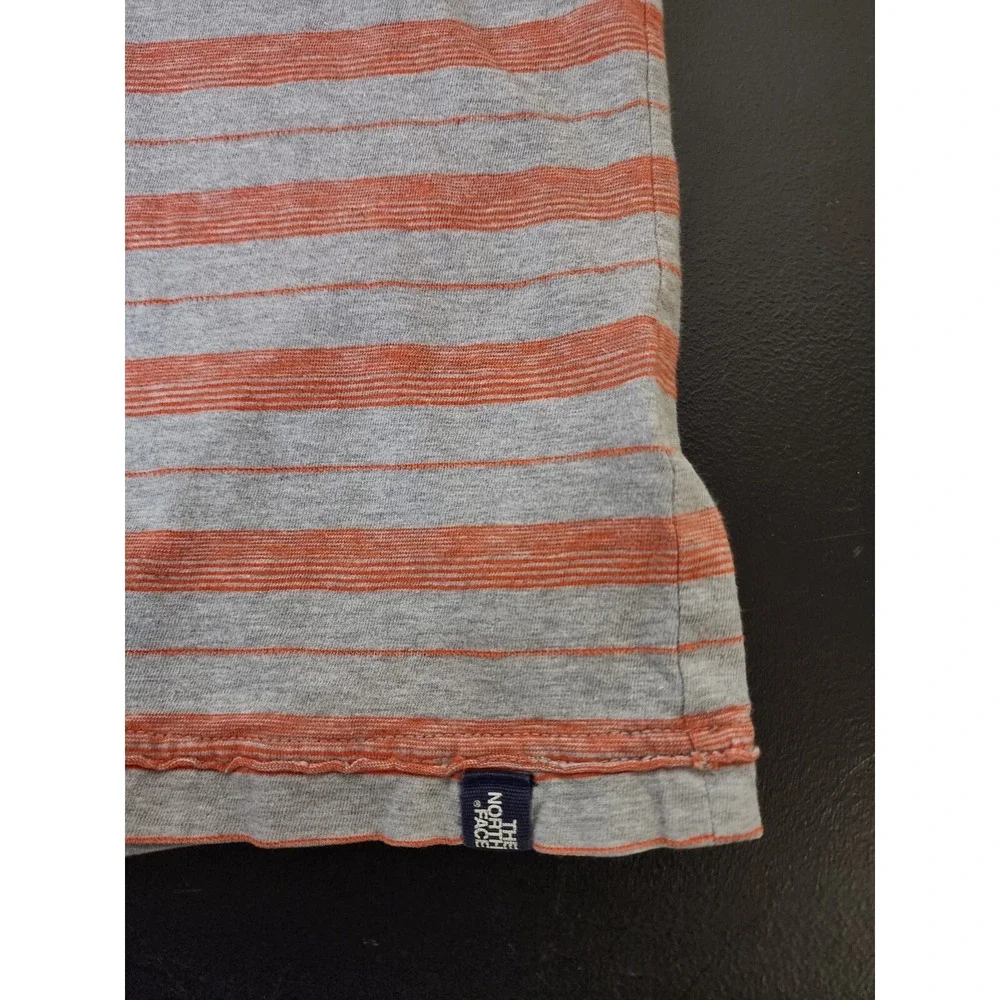 The North Face Shirt Golf Polo Mens Size XL Gray Orange Striped Short‎ Sleeve